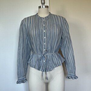 Doen sample striped button down top size S